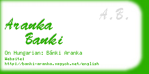aranka banki business card